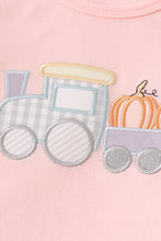 Beige train pumpkin applique girl set - ARIA KIDS