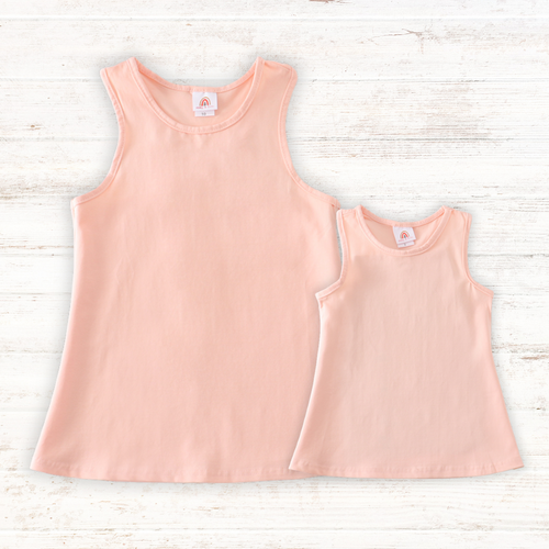 Peach blank basic kids teens adult tank top - ARIA KIDS