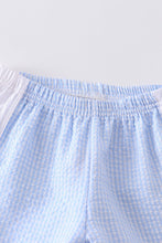 Blue plaid seersucker shorts - ARIA KIDS