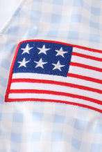Patriotic plaid flag embroidery woman bikini swim cover up - ARIA KIDS