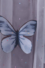 Grey blue strap butterfly tulle dress - ARIA KIDS