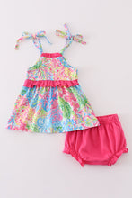 Pink tropical floral girl bloomer set - ARIA KIDS