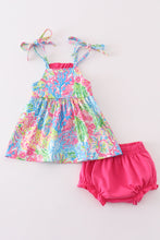 Pink tropical floral girl bloomer set - ARIA KIDS