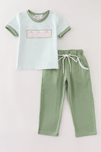 Green pumpkin embroidery stripe boy set - ARIA KIDS