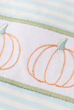 Green pumpkin embroidery stripe boy set - ARIA KIDS