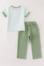 Green pumpkin embroidery stripe boy set - ARIA KIDS