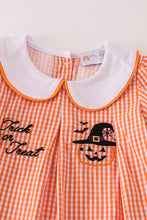 Orange plaid halloween embroidery girl set - ARIA KIDS