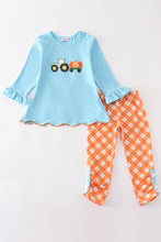 Blue truck pumpkin applique girl set - ARIA KIDS