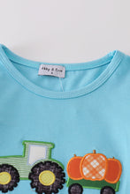 Blue truck pumpkin applique girl set - ARIA KIDS