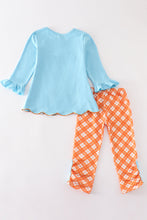 Blue truck pumpkin applique girl set - ARIA KIDS