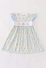 Blue pumpkin embroidery ruffle dress - ARIA KIDS