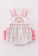 Rainbow pumpkin embroidery plaid girl bubble - ARIA KIDS