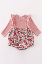 Pink floral girl ruffle bubble - ARIA KIDS