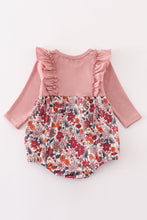 Pink floral girl ruffle bubble - ARIA KIDS