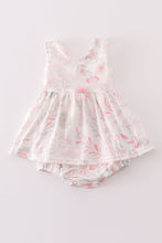 Pink Blush Meadow smocked girl bubble - ARIA KIDS