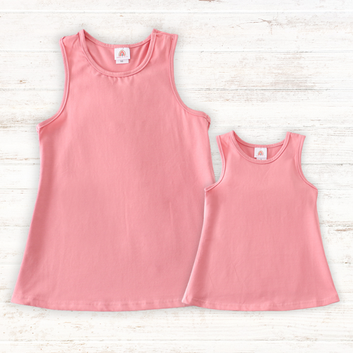 Mauve blank basic kids teens adult tank top - ARIA KIDS