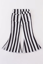 Black stripe girl bell pants