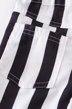 Black stripe girl bell pants