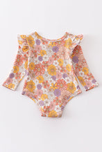Mustard floral ruffle baby onesie - ARIA KIDS