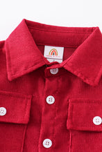 Red corduroy button down shirt - ARIA KIDS
