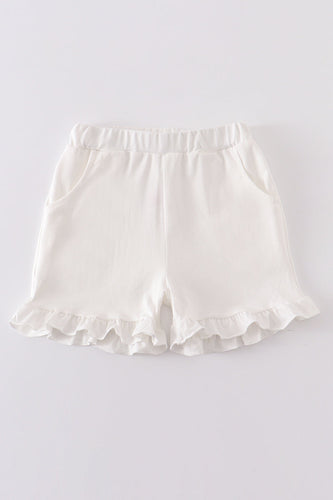 Cream basic ruffle shorts - ARIA KIDS