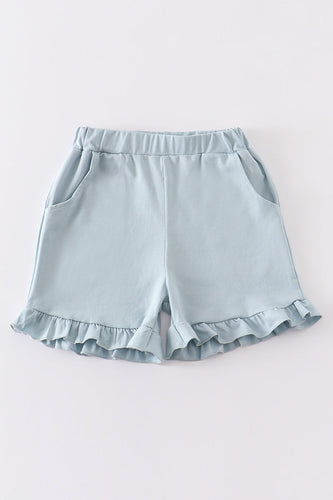 Blue basic ruffle shorts - ARIA KIDS