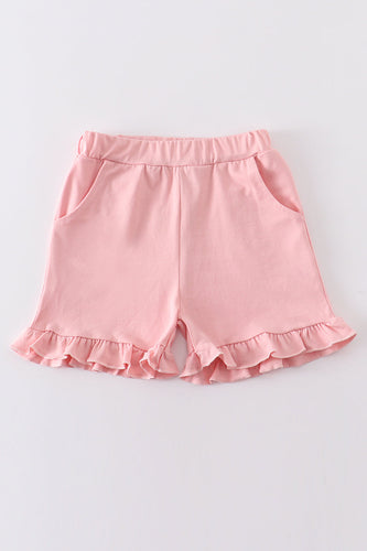 Pink basic ruffle shorts - ARIA KIDS