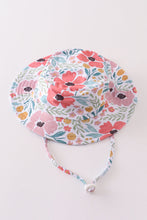 White & green floral print sun hat - ARIA KIDS