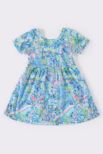 Blue garden print dress - ARIA KIDS