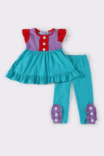 Teal girl ruffle pants set - ARIA KIDS