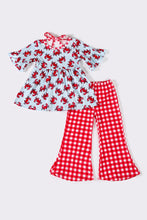 Red plaid crab girl pants set - ARIA KIDS