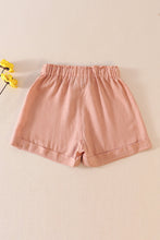 Peach linen girl shorts - ARIA KIDS