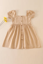 Beige linen button dress - ARIA KIDS