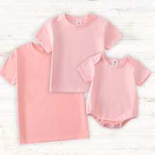 Pink blank basic t-shirt Adult Kids and baby bubble - ARIA KIDS