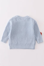 Blue floral hand-embroidery jumper sweater - ARIA KIDS