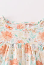 Premium Floral leaves muslin ruffle dress