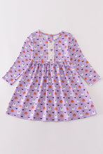 Premium Purple halloween print dress - ARIA KIDS