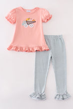 Coral truck pumpkin embroidery girl set - ARIA KIDS