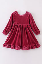 Premium Mauve velvet lace girl dress - ARIA KIDS