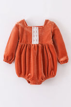 Premium Caramel velvet lace girl bubble - ARIA KIDS