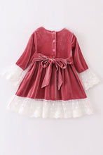 Premium Dusty pink velvet lace dress - ARIA KIDS