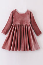 Premium Champagne velvet twirl dress - ARIA KIDS