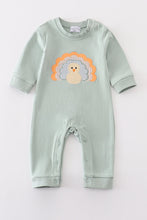 Premium Sage turkey applique boy romper - ARIA KIDS