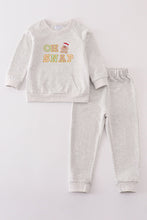 Premium grey gingerbread applique oh snap boy set - ARIA KIDS