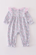 Premium Floral print cow embroidery girl romper - ARIA KIDS