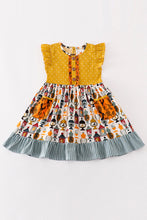 Platinum Yellow halloween dot ruffle pocket dress - ARIA KIDS