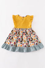 Platinum Yellow halloween dot ruffle pocket dress - ARIA KIDS