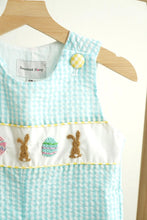 Blue easter bunny egg french knot boy gingham seersucker jonjon - ARIA KIDS