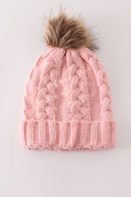 Pink pompom cable beanie - ARIA KIDS