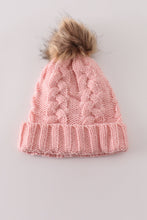 Pink pompom cable beanie - ARIA KIDS